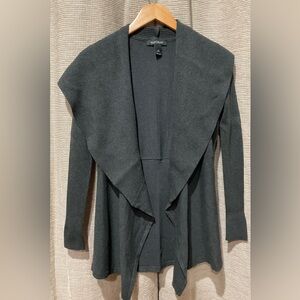 White Housese Black Market Charcoal Gray Drape Sweater, Size XS